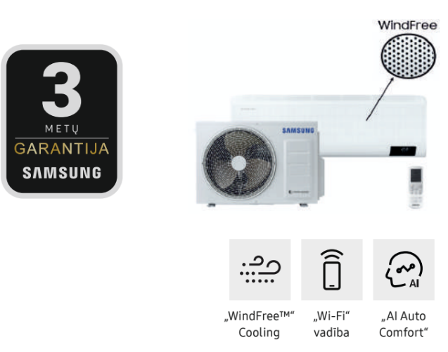 Samsung WindFree Comfort split 3.5 kW komplekts