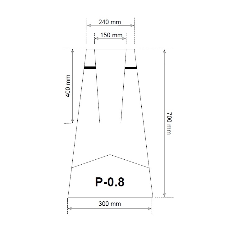 Dzelzsbetona pamats metāla stabam 3-5.5m 100kg . P-0.8 