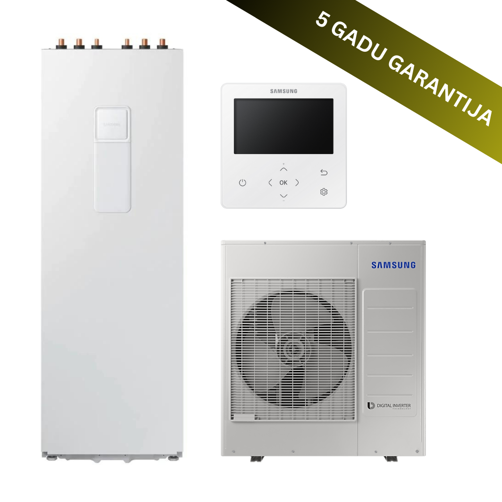 Samsung gaiss-ūdens siltumsūkņu komplekts 9kw/260L KŪ tvertne/vadības pults