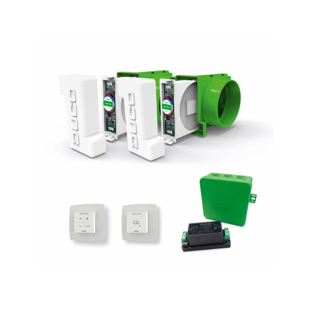 Divzonu pamata komplekts DucoBox Energy Comfort (Plus) Ø160 – balts