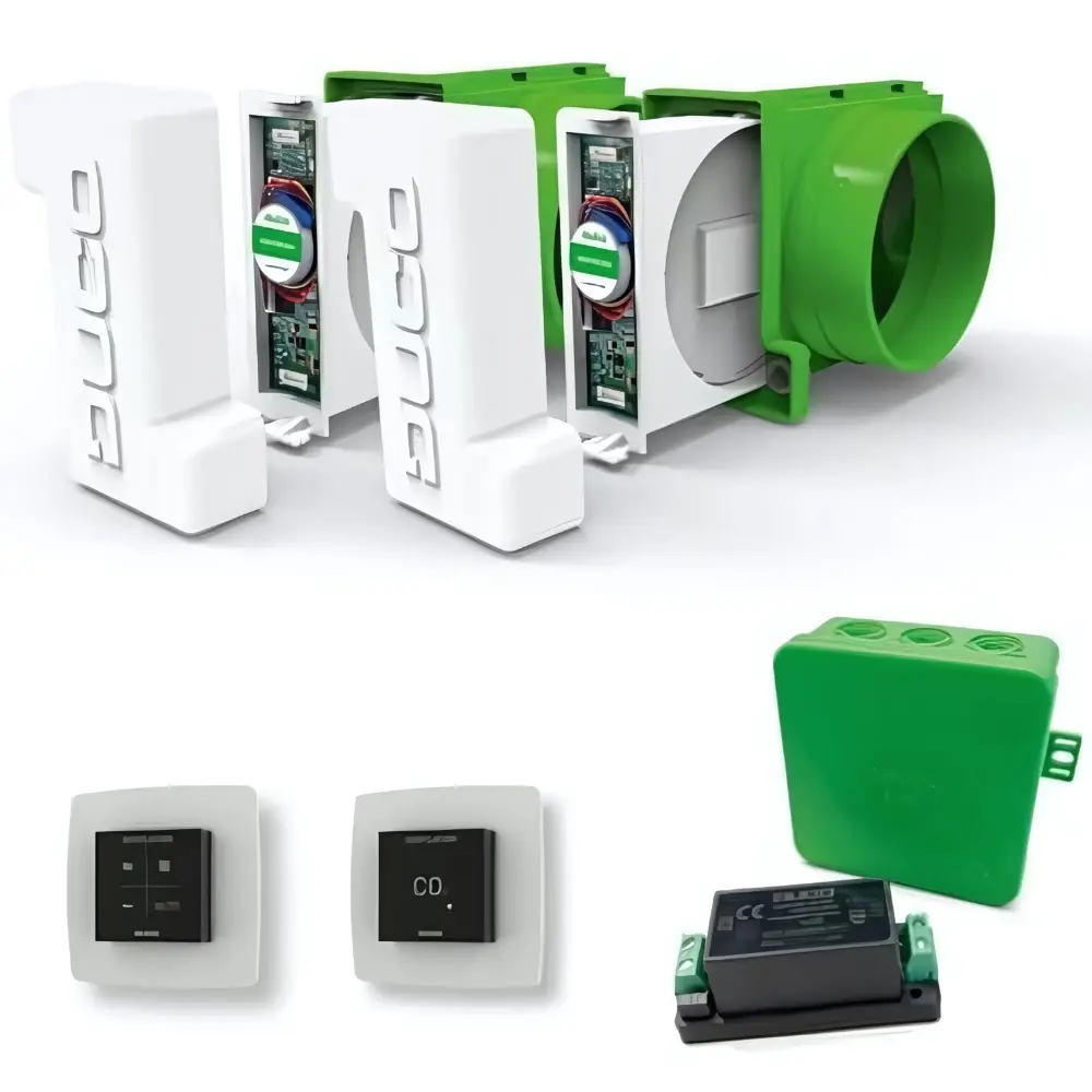 DucoBox Energy Comfort (Plus) divzonu pamata komplekts Ø160 – melns