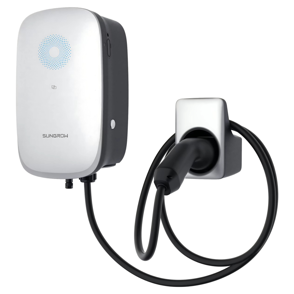 Auto uzlādes stacija Sungrow - 22kW - 3F - type2 - 7m, balts/melns