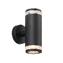 Led fasādes gaismeklis NORDLUX BIRK DOUBLE, 28W GU10, melns