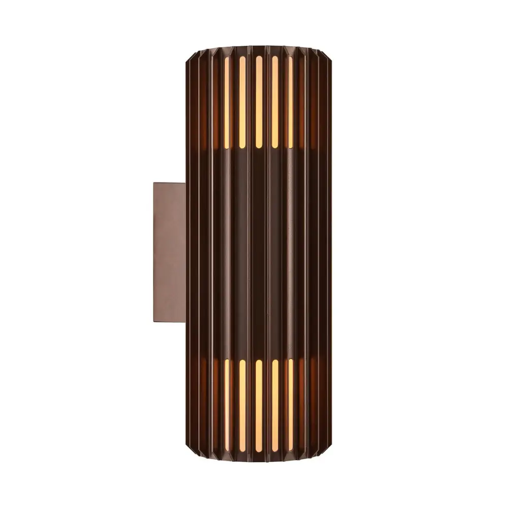 Led fasādes gaismeklis NORDLUX ALUDRA DOUBLE, 15W E27, brūns