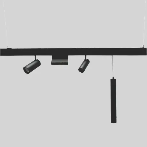 [6006100018] LED MAGNĒTISKĀ SISTĒMA TAMPA, Virsapmetuma sliede, melns 53x26x2000mm