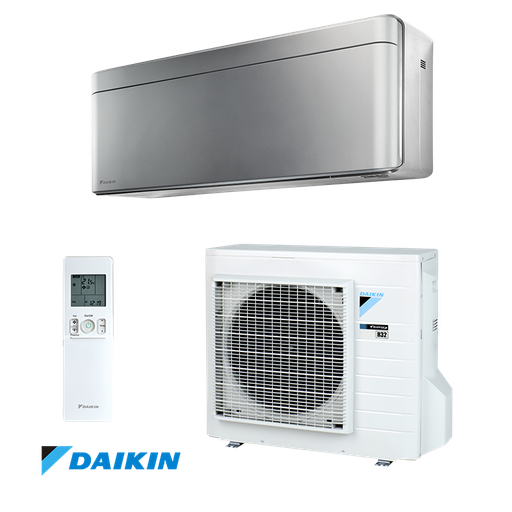 Daikin STYLISH 2.0 kW komplekts ar bezvadu pulti. Sudraba