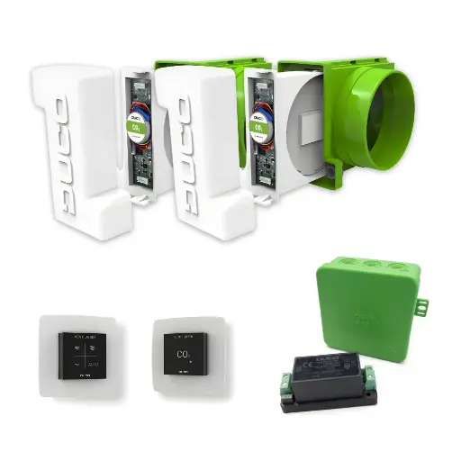 [0000-4802] Divzonu pamata komplekts DucoBox Energy Comfort (Plus) Ø160 – melns