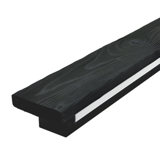 [6006000156] Led lineārs gaismeklis ar dedzinātu koku TOPE TAMNA 12W 960lm, melns