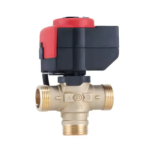 [V83AM3WAD C] Trīsceļu plūsmas sadales vārsts Barberi, DN25 ar e-piedziņu