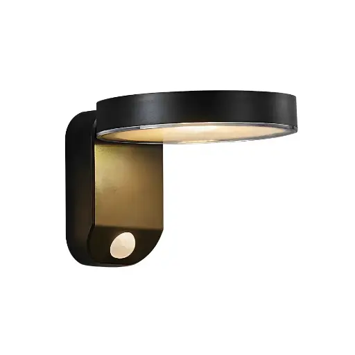 [2118141003] Led sienas solārais gaismeklis NORDLUX RICA, apaļš, 4.5W 480lm, melns