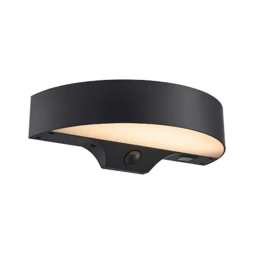 [2518351003] Led sienas solārais gaismeklis NORDLUX MONAY, apaļš, 5W 200lm, melns