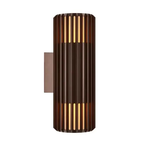 [2418121261] Led fasādes gaismeklis NORDLUX ALUDRA DOUBLE, 15W E27, brūns