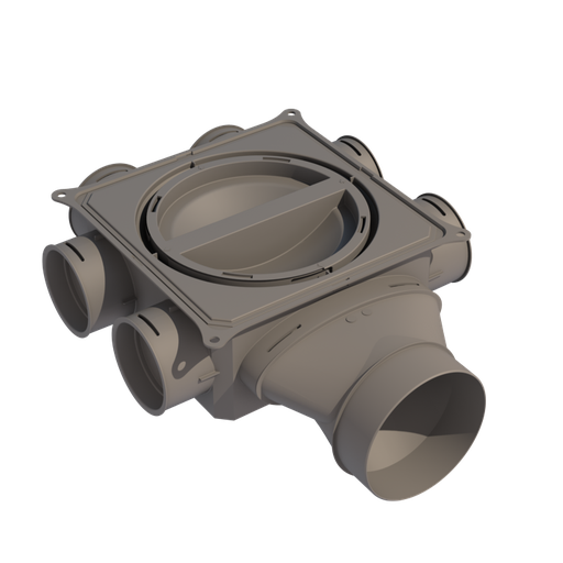 [188642] Ubbink DBOX 206 INLINE DN125 (6x) gaisa sadales kolektors, adapteris DN125